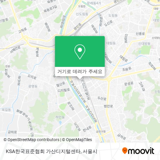 KSA한국표준협회 가산디지털센타 지도