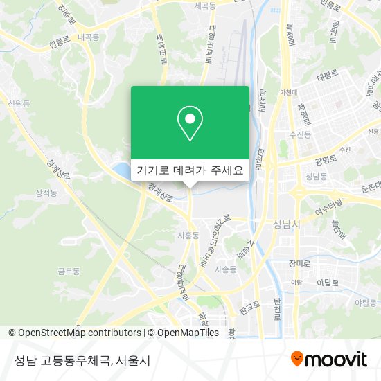 성남 고등동우체국 지도