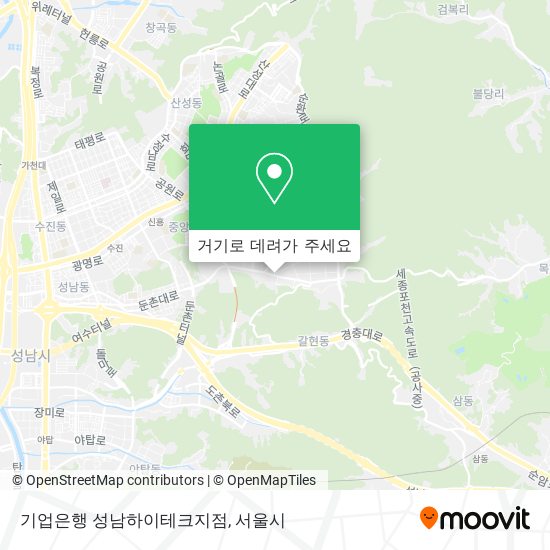 기업은행 성남하이테크지점 지도