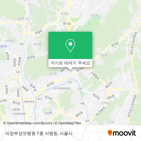 의정부성모병원 7층 서병동 지도