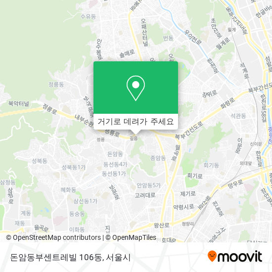 돈암동부센트레빌 106동 지도