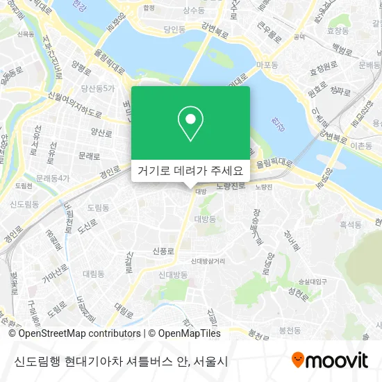 신도림행 현대기아차 셔틀버스 안 지도