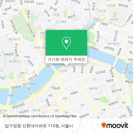 압구정동 신현대아파트 113동 지도