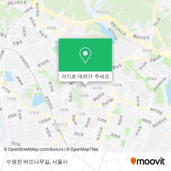 수원천 버드나무길 지도