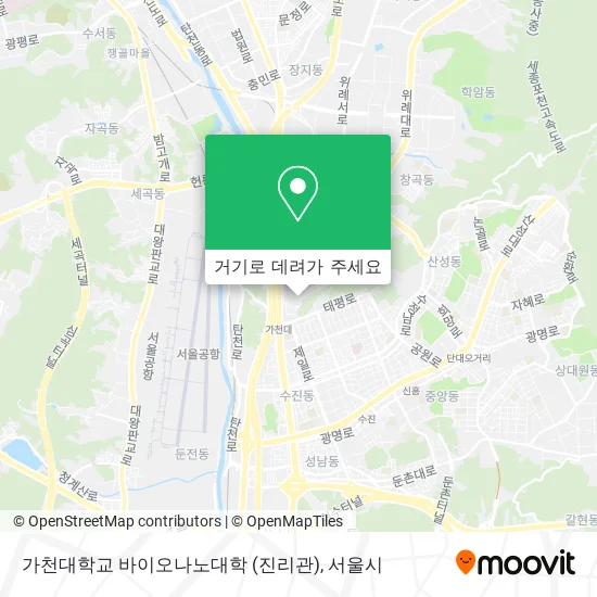 가천대학교 바이오나노대학 (진리관) 지도