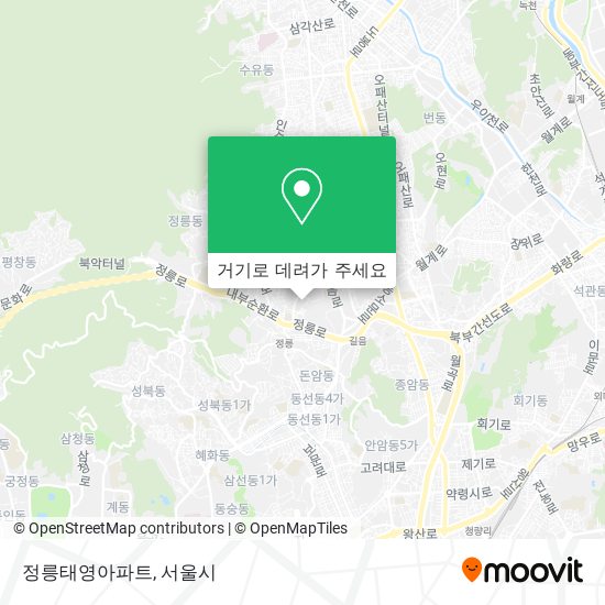 정릉태영아파트 지도