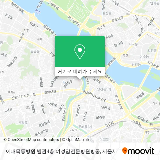 이대목동병원 별관4층 여성암전문병원병동 지도