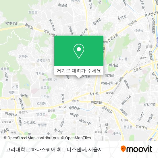 고려대학교 하나스퀘어 휘트니스센터 지도