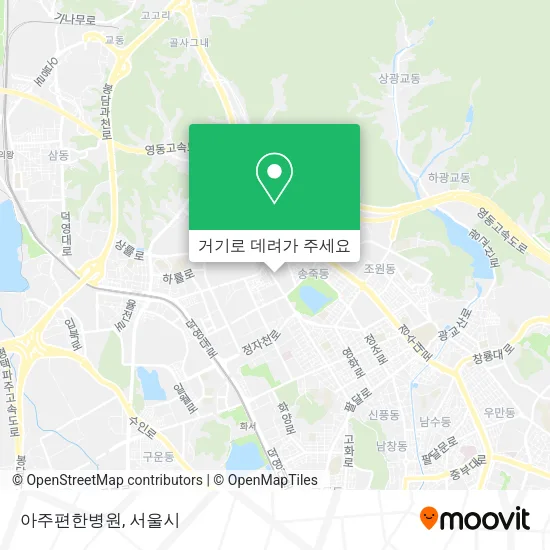 아주편한병원 지도