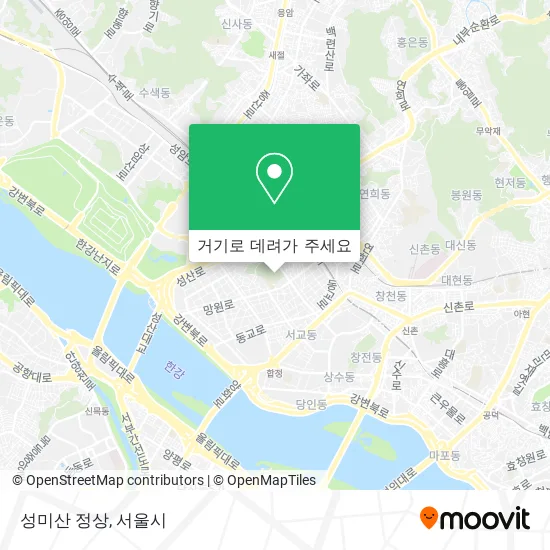 성미산 정상 지도