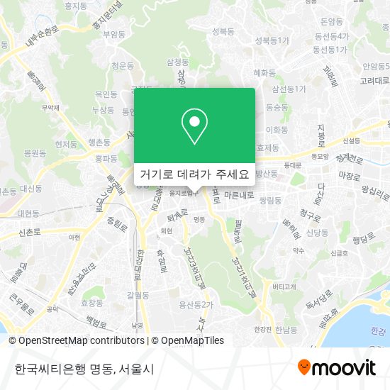 한국씨티은행 명동 지도