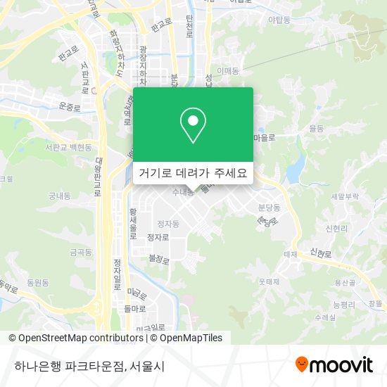 하나은행 파크타운점 지도