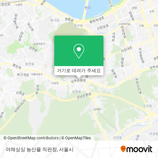 야채싱싱 농산물 직판장 지도