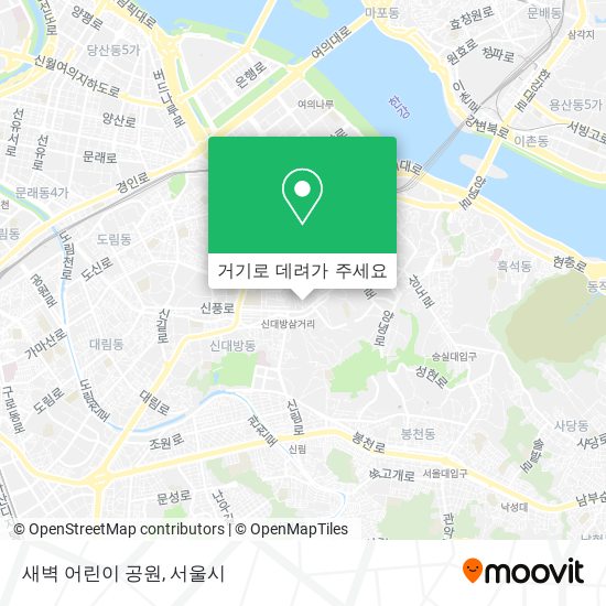 새벽 어린이 공원 지도