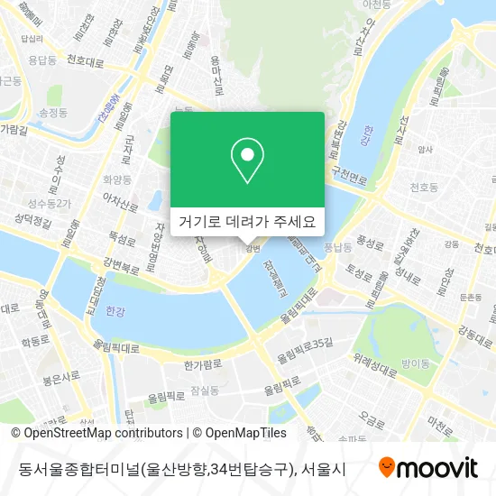 동서울종합터미널(울산방향,34번탑승구) 지도
