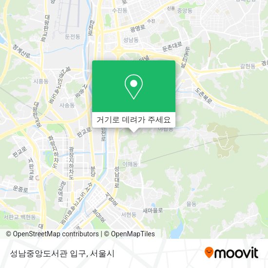 성남중앙도서관 입구 지도