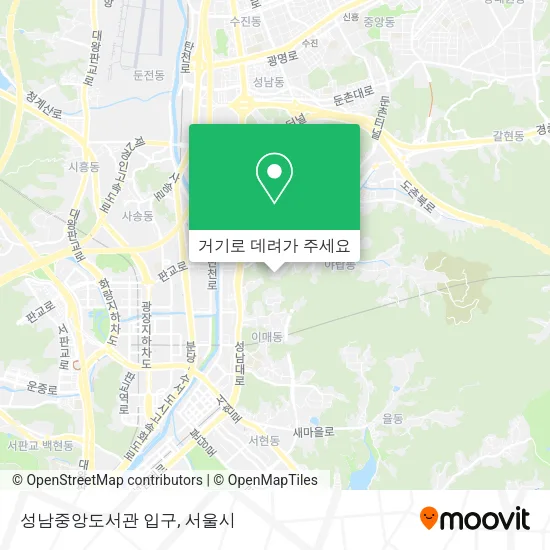 성남중앙도서관 입구 지도