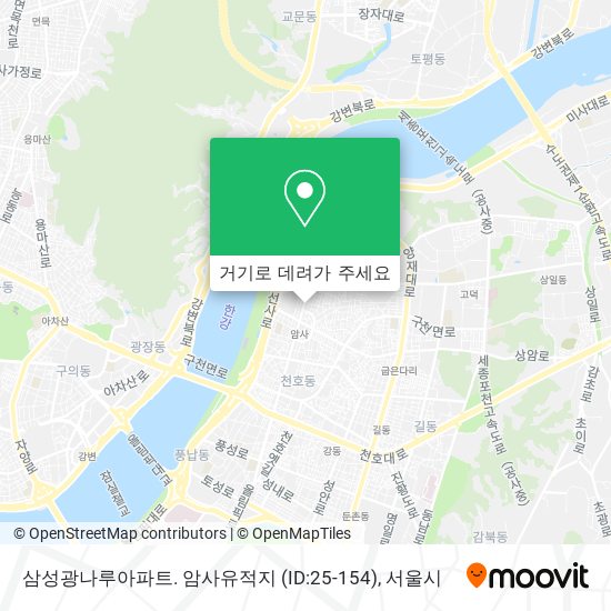 삼성광나루아파트. 암사유적지 (ID:25-154) 지도