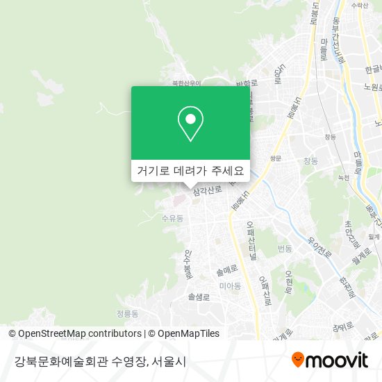 강북문화예술회관 수영장 지도
