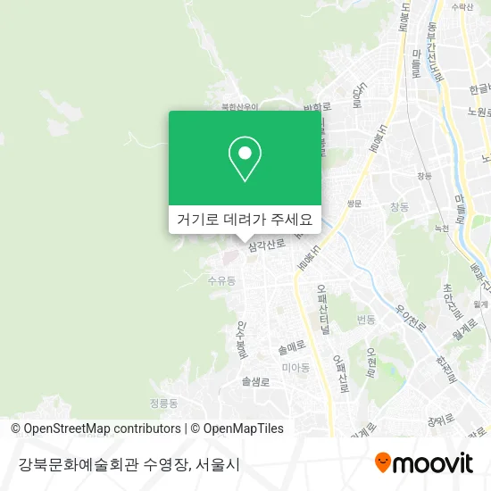강북문화예술회관 수영장 지도