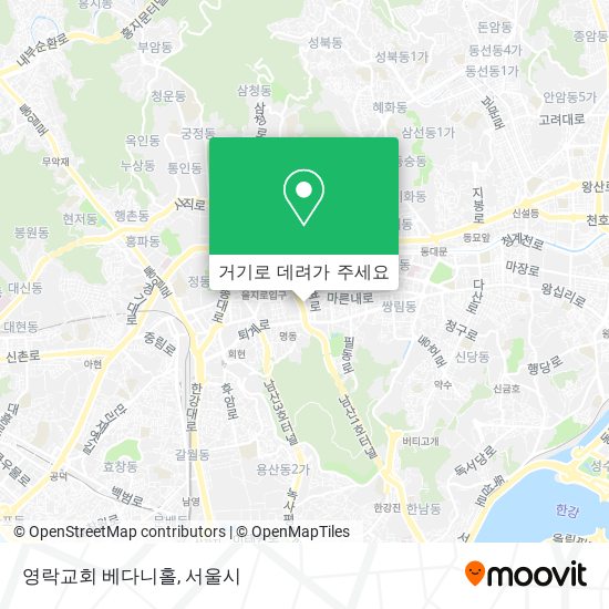 영락교회 베다니홀 지도