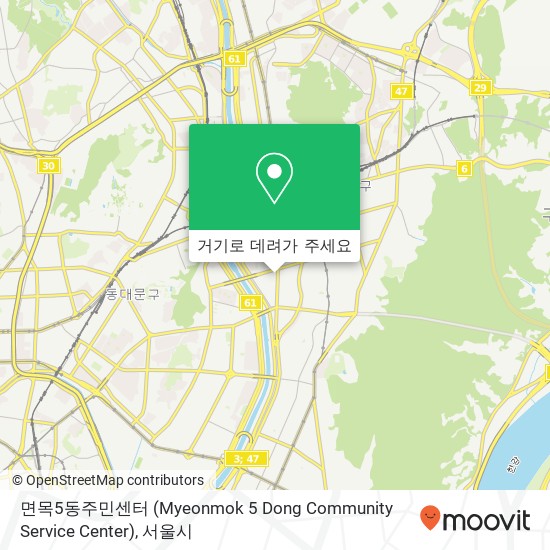 면목5동주민센터 (Myeonmok 5 Dong Community Service Center) 지도