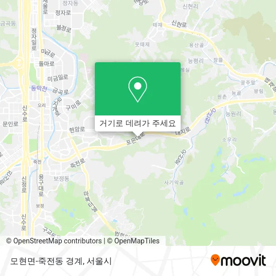 모현면-죽전동 경계 지도