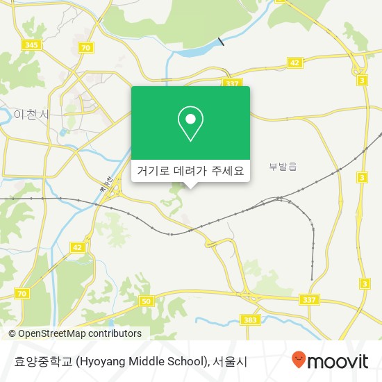 효양중학교 (Hyoyang Middle School) 지도