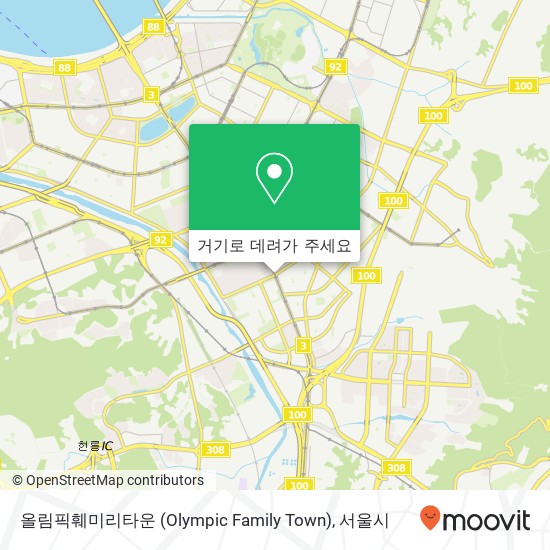 올림픽훼미리타운 (Olympic Family Town) 지도