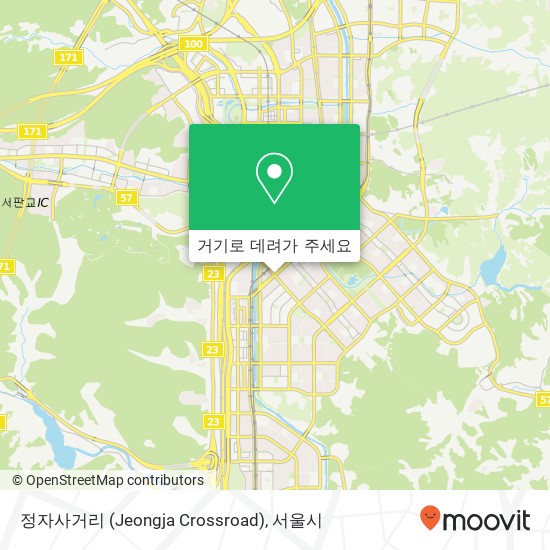 정자사거리 (Jeongja Crossroad) 지도
