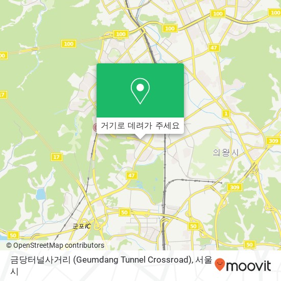 금당터널사거리 (Geumdang Tunnel Crossroad) 지도