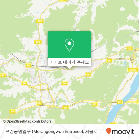 모란공원입구 (Morangongwon Entrance) 지도