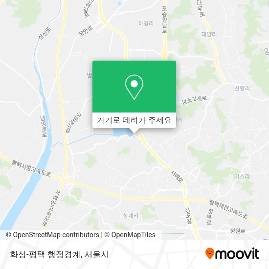 화성-평택 행정경계 지도