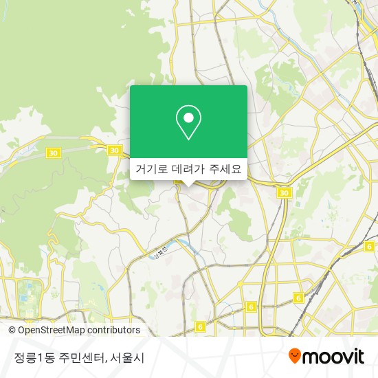 정릉1동 주민센터 지도