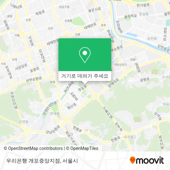 우리은행 개포중앙지점 지도