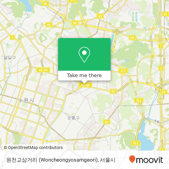원천교삼거리 (Woncheongyosamgeori) 지도