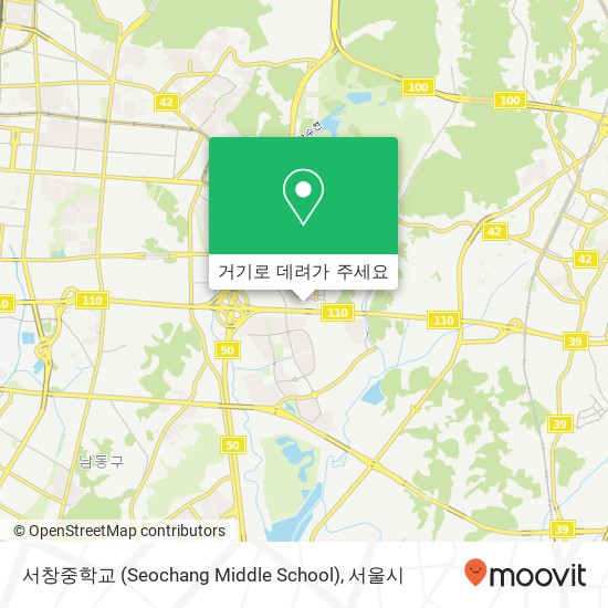서창중학교 (Seochang Middle School) 지도