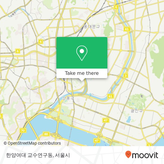 한양여대 교수연구동 지도