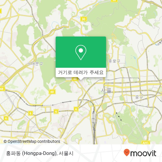 홍파동 (Hongpa-Dong) 지도