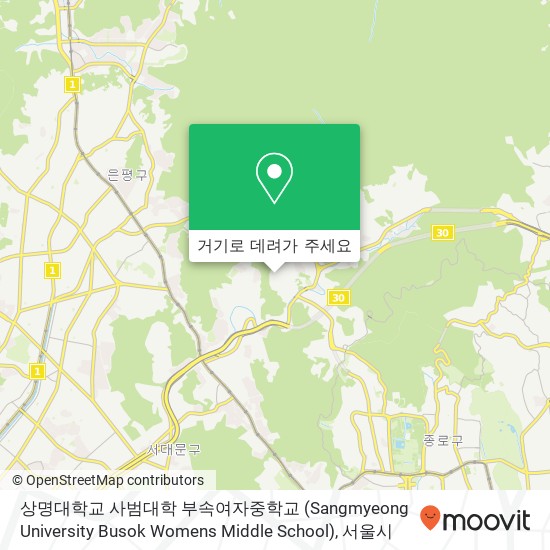 상명대학교 사범대학 부속여자중학교 (Sangmyeong University  Busok Womens Middle School) 지도