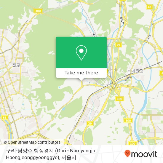 구리-남양주 행정경계 (Guri - Namyangju  Haengjeonggyeonggye) 지도