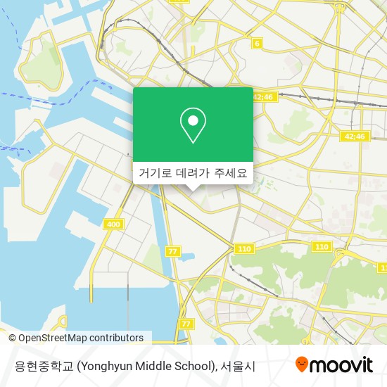 용현중학교 (Yonghyun Middle School) 지도