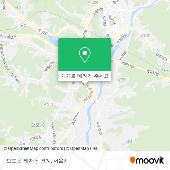 오포읍-태전동 경계 지도