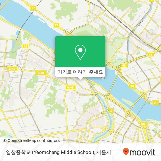 염창중학교 (Yeomchang Middle School) 지도
