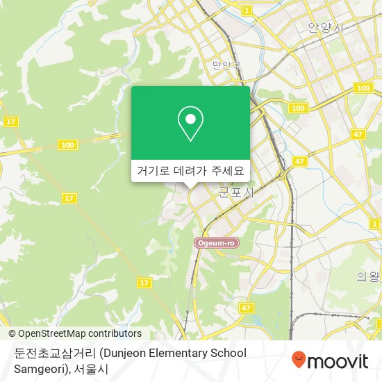 둔전초교삼거리 (Dunjeon Elementary School Samgeori) 지도