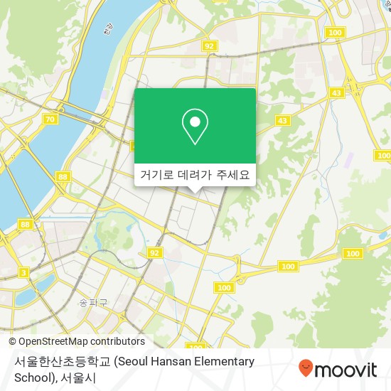 서울한산초등학교 (Seoul Hansan Elementary School) 지도