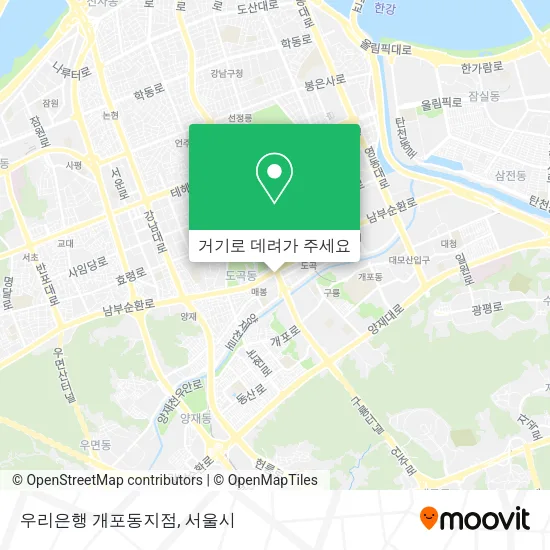 우리은행 개포동지점 지도