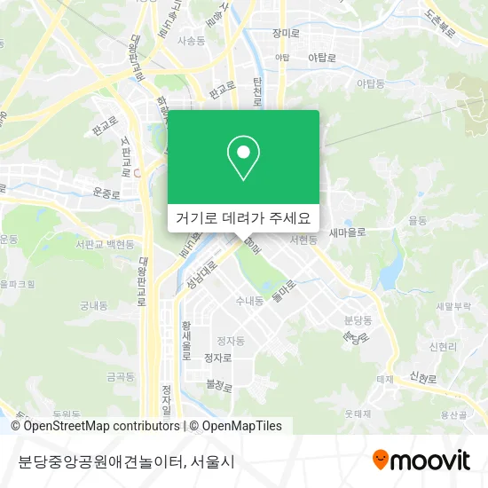 분당중앙공원애견놀이터 지도