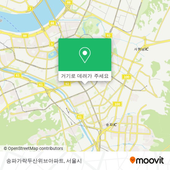 송파가락두산위브아파트 지도