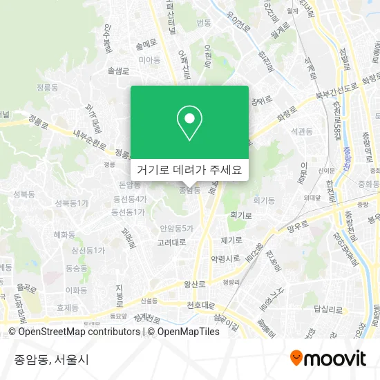 종암동 지도